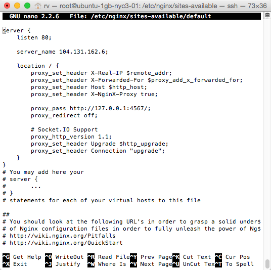 nodeBB nginx configuration
